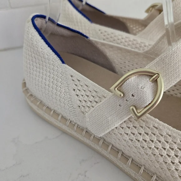 NWOT Rothy's The Espadrille Mary Jane in Jasmine Cream Ivory Flat Size 13 - Picture 3 of 10